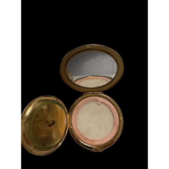 Vintage Stratton Made in England Floral Powder Compact With Mirror Gold Tone - Picture 5 of 8